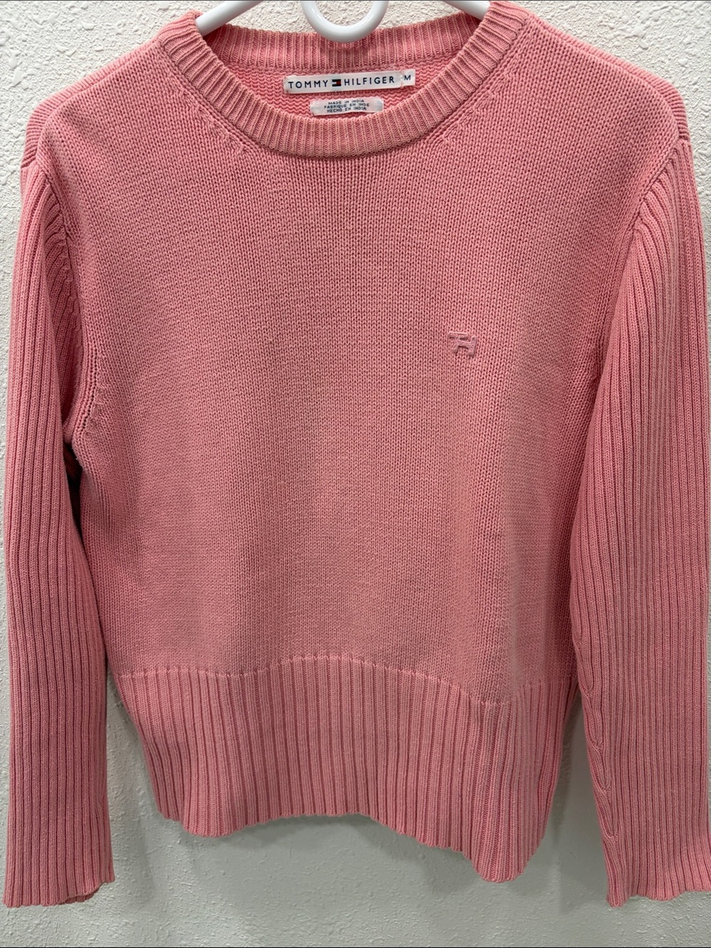 Tommy Hilfiger Pink Crewneck Knit Sweater Vintage